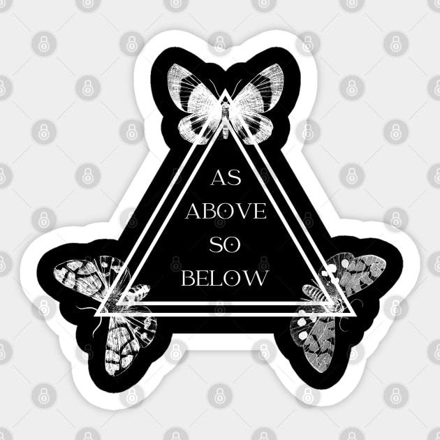 As Above So Below Moths Sticker by LylaLace Studio